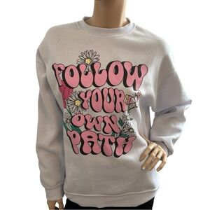 🦄(3/$10) Refuge Athletics “Follow Your Own Path” Floral Sweatshirt